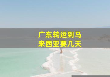 广东转运到马来西亚要几天