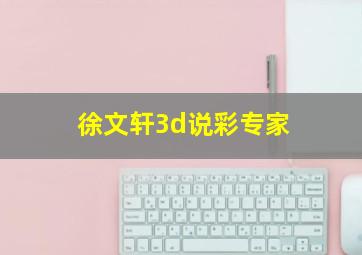 徐文轩3d说彩专家