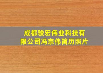 成都骏宏伟业科技有限公司冯宗伟简历照片