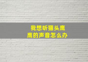 我想听猫头鹰鹰的声音怎么办