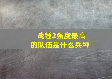 战锤2强度最高的队伍是什么兵种