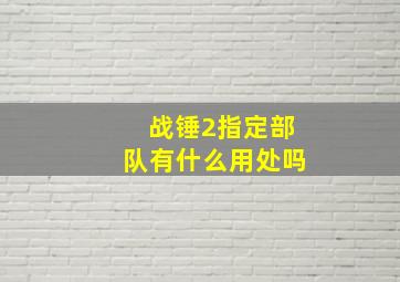 战锤2指定部队有什么用处吗