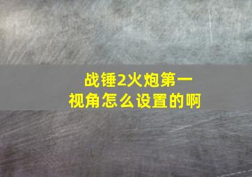 战锤2火炮第一视角怎么设置的啊