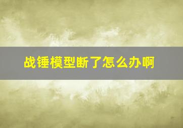 战锤模型断了怎么办啊