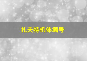 扎夫特机体编号