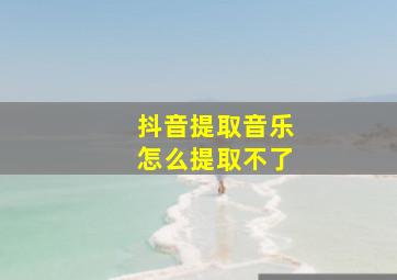 抖音提取音乐怎么提取不了