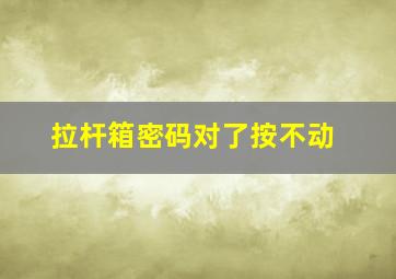 拉杆箱密码对了按不动