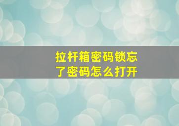 拉杆箱密码锁忘了密码怎么打开