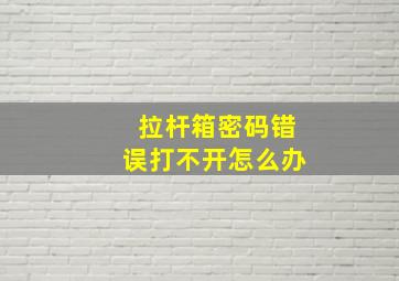 拉杆箱密码错误打不开怎么办