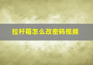 拉杆箱怎么改密码视频