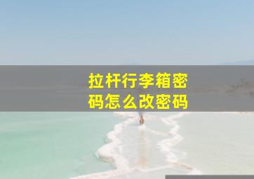 拉杆行李箱密码怎么改密码