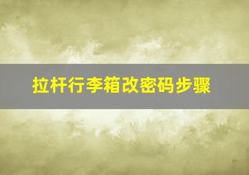 拉杆行李箱改密码步骤