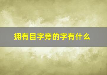 拥有目字旁的字有什么