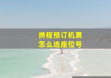 携程预订机票怎么选座位号