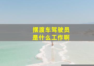 摆渡车驾驶员是什么工作啊