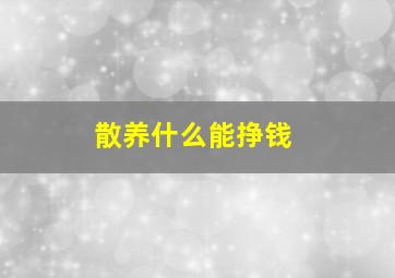 散养什么能挣钱