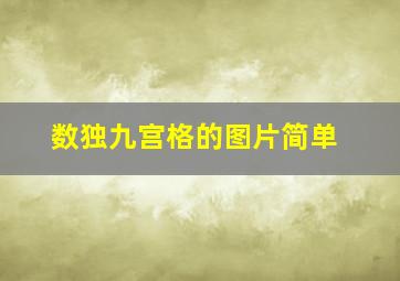 数独九宫格的图片简单