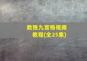 数独九宫格视频教程(全25集)