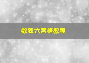 数独六宫格教程