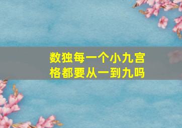 数独每一个小九宫格都要从一到九吗