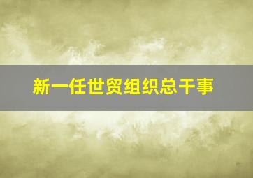 新一任世贸组织总干事