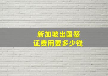 新加坡出国签证费用要多少钱