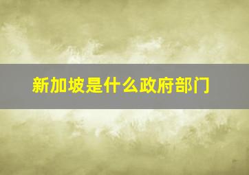 新加坡是什么政府部门