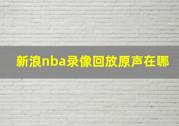 新浪nba录像回放原声在哪