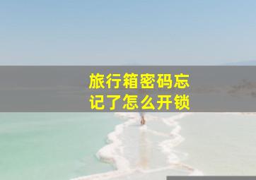 旅行箱密码忘记了怎么开锁