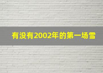 有没有2002年的第一场雪