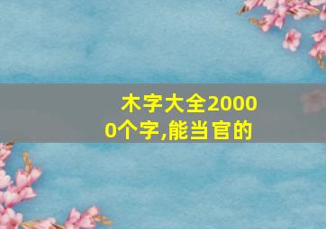 木字大全20000个字,能当官的