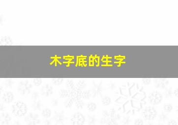 木字底的生字