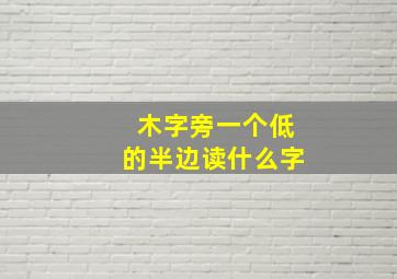 木字旁一个低的半边读什么字