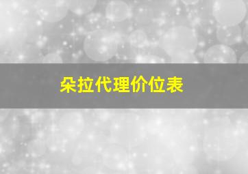 朵拉代理价位表