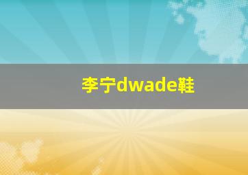 李宁dwade鞋