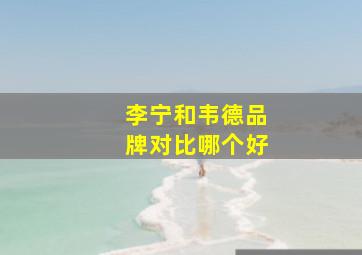 李宁和韦德品牌对比哪个好