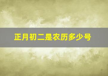 正月初二是农历多少号