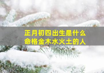 正月初四出生是什么命格金木水火土的人