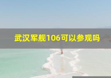 武汉军舰106可以参观吗