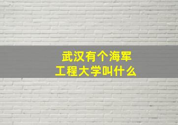 武汉有个海军工程大学叫什么