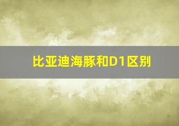 比亚迪海豚和D1区别