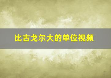 比古戈尔大的单位视频