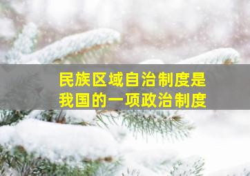 民族区域自治制度是我国的一项政治制度