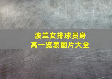 波兰女排球员身高一览表图片大全