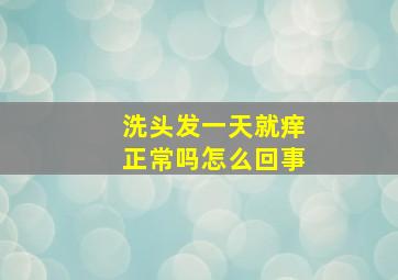 洗头发一天就痒正常吗怎么回事