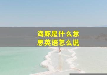 海豚是什么意思英语怎么说