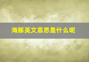 海豚英文意思是什么呢