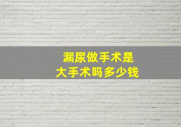 漏尿做手术是大手术吗多少钱