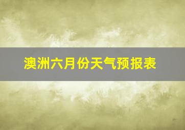 澳洲六月份天气预报表