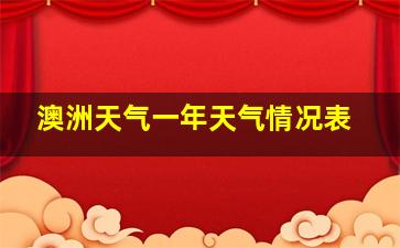 澳洲天气一年天气情况表